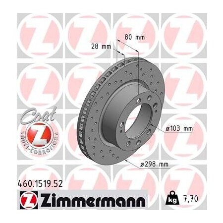 Zimmermann Brake Disc - Sport/Coated, 460151952 460151952